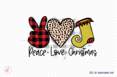 Peace Love Christmas Sublimation Design