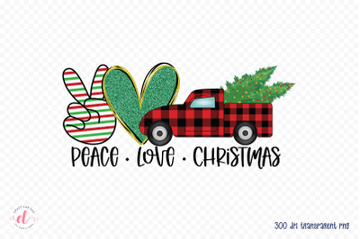 Peace Love Christmas PNG Sublimation Design