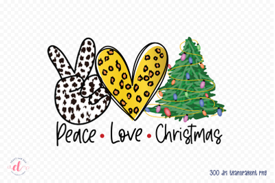 Peace Love Christmas Tree PNG Sublimation