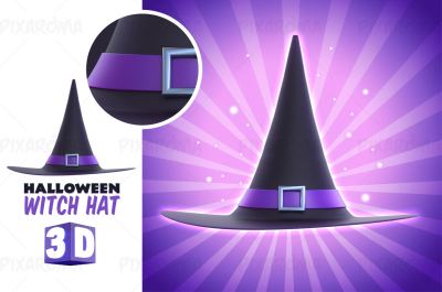 Halloween Witch Hat 3D