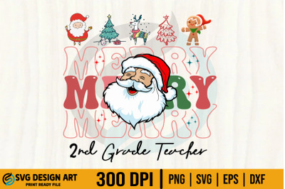 Christmas 2nd Grade Merry Teacher SVG
