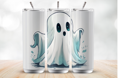 Cute Friendly Ghost 20 Oz Tumbler Wrap Sublimation Design