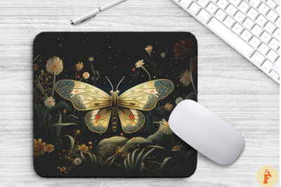 Vintage Moth With Floral At Night