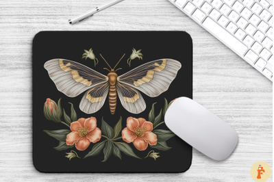 Vintage Night Moths Mouse Pad Design