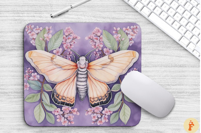 Watercolor Mystical Moth Mouse Pad