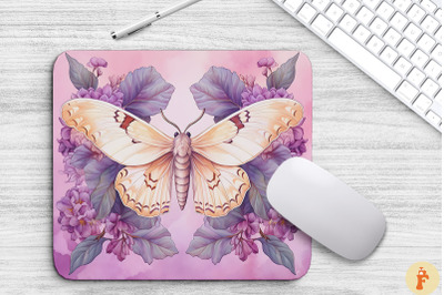 Watercolor Mystical Moth Mouse Pad