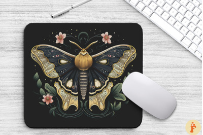 Vintage Night Moths Mouse Pad Design