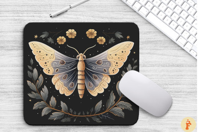 Vintage Night Moths Mouse Pad Design