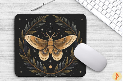 Vintage Night Moths Mouse Pad Design