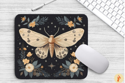 Vintage Night Moths Mouse Pad Design