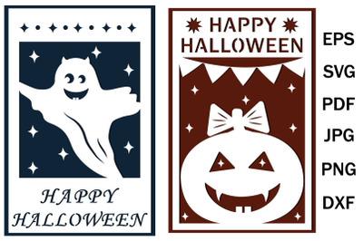 Halloween Greeting Card, 3D Paper Clipping, Cricut Cutting