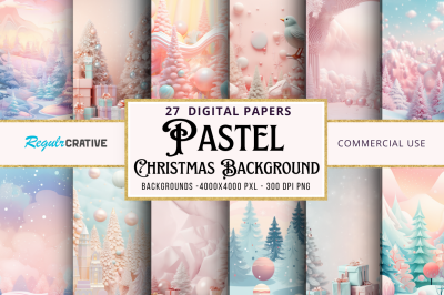Pastel Christmas Background bundle
