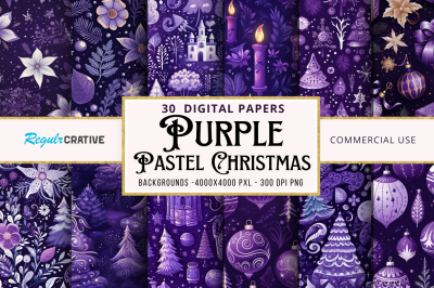 Purple Christmas Backgrounds Bundle