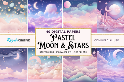 Pastel Moon Stars bundle