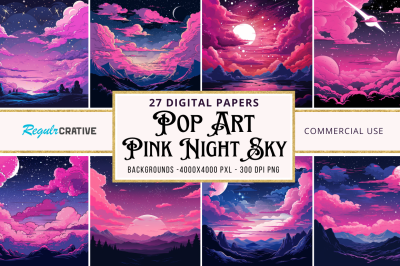 Pop Art Pink Night Sky bundle