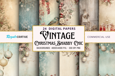 Vintage Christmas Shabby Chic bundle