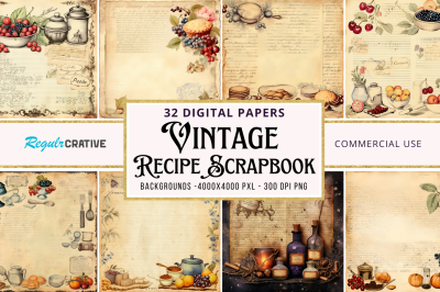 Vintage Recipe Scrapbook bundle