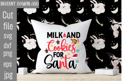 Milk and Cookies for Santa SVG cut file&2C;funny Christmas png&2C; retro San