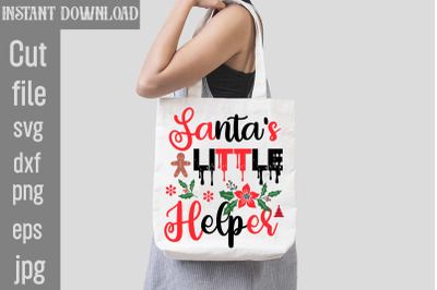 Santa&amp;&23;039;s Little Helper SVG cut file&2C;funny Christmas png&2C; retro Santa pn