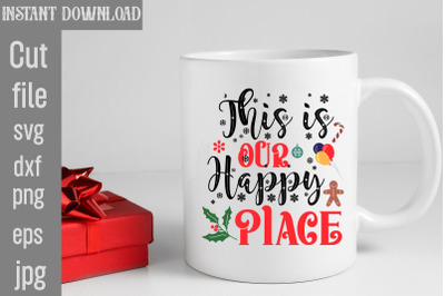 This is Our Happy Place SVG cut file&2C;funny Christmas png&2C; retro Santa