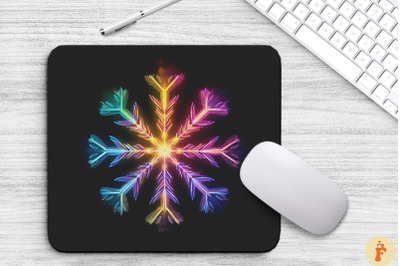 Lightning Rainbow Snowflake Mouse Pad