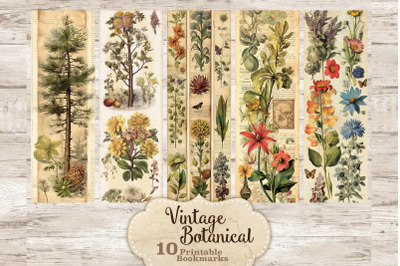 Vintage Botanical Printable Bookmarks | Plants Scrapbook