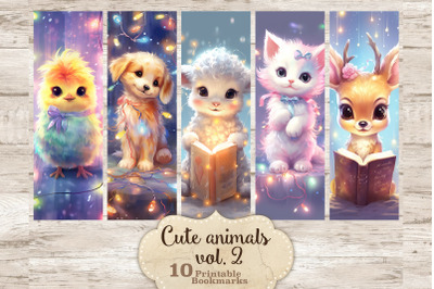 Cute Animals With Christmas Lights | Reading Bookmarks