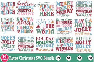 Retro Christmas Svg Bundle