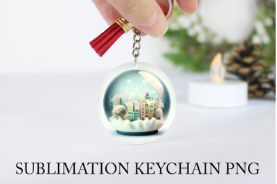 Christmas Keychain PNG. Keychain Sublimation. Snowman