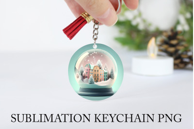 Snow Globe PNG. Keychain Sublimation. Winter Keychain