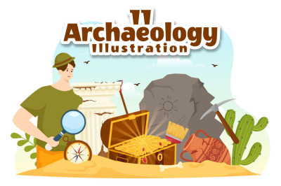 11 Archeology Vector Illustration