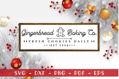 Gingerbread Baking Co&2C; Farmhouse Christmas SVG