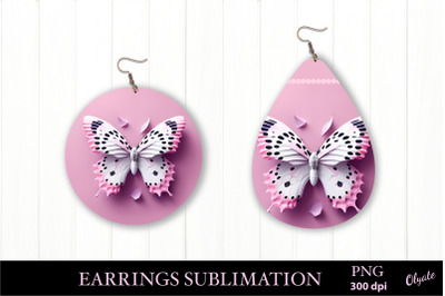 Breast Cancer Awareness. Pink Butterfly Earrings PNG