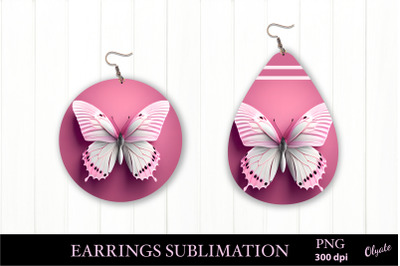 Breast Cancer Awareness Sublimation Design. Earring PNG