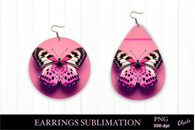 Breast Cancer Awareness. Earrings Teardrop And Round