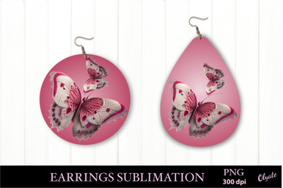 Breast Cancer Awareness. Earring Sublimation PNG