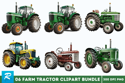 Farm Tractor Clipart Bundle