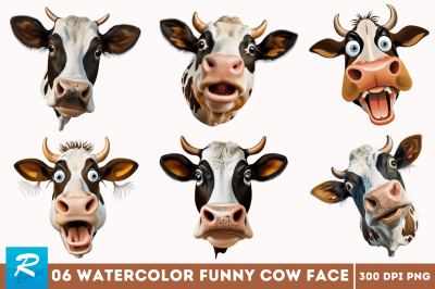 Funny Cow Face Sublimation Clipart