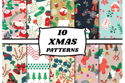 Christmas pattern set xmas backgrounds