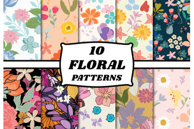 Botanic floral pattern set