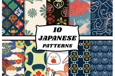 Oriental japanese pattern set