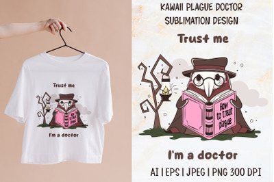 Kawaii plague doctor sublimation design