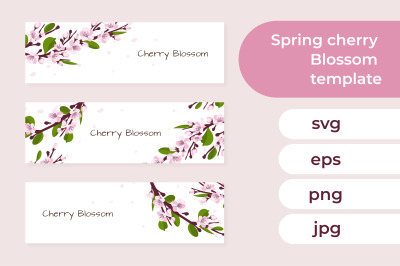 Spring Cherry Blossom Template Vector