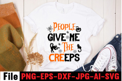 People Give Me The Creeps SVG cut file, Halloween SVG Bundle, Retro Ha