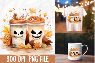 Cute Cartoon Halloween Autumn Coffee