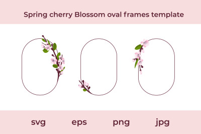 Spring Cherry Blossom Oval Frames