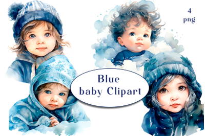 Blue Nursery baby Sublimation Clipart