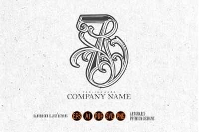 Creating luxury vintage number 7 monogram logo outline