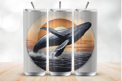 Humpback Whale 20 Oz Tumbler Wrap Sublimation Design