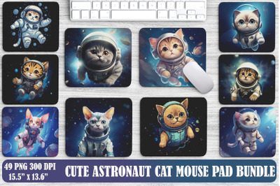 Cute Astronaut Cat Mouse Pad Design